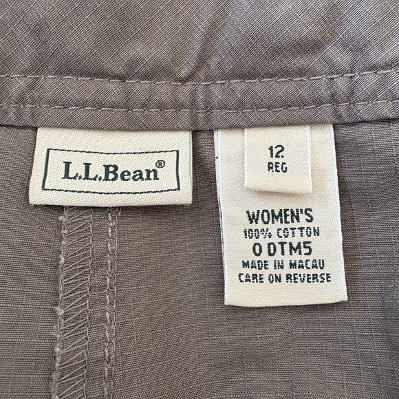 LL‎ Bean Brown Pants Ripstop Gray Hiking Trail Womens Size 12 (1879) - Picture 6 of 7
